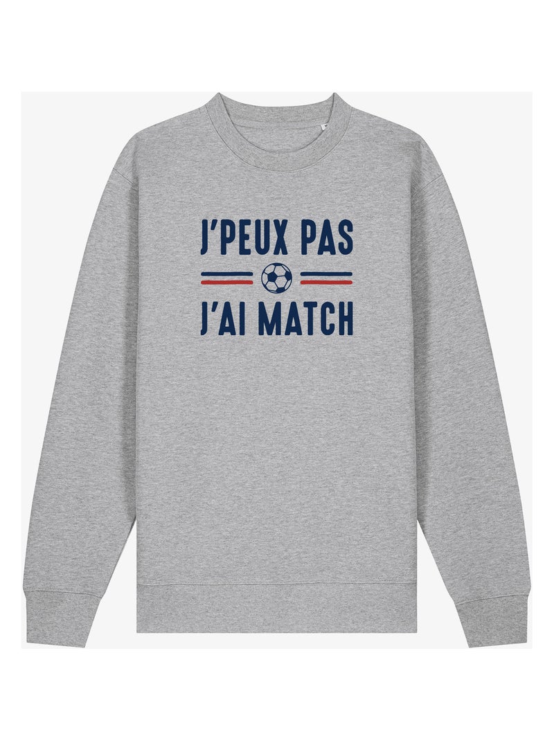 Sweat Homme - JE PEUX PAS J'AI MATCH Gris chiné - Kiabi