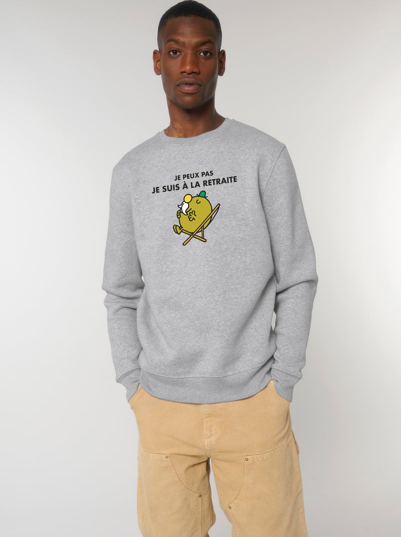 Sweat Homme - JE PEUX PAS JE SUIS A LA RETRAITE Gris chiné - Kiabi