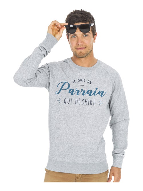 Sweat Homme - JE SUIS UN PARRAIN QUI DÉCHIRE - Kiabi