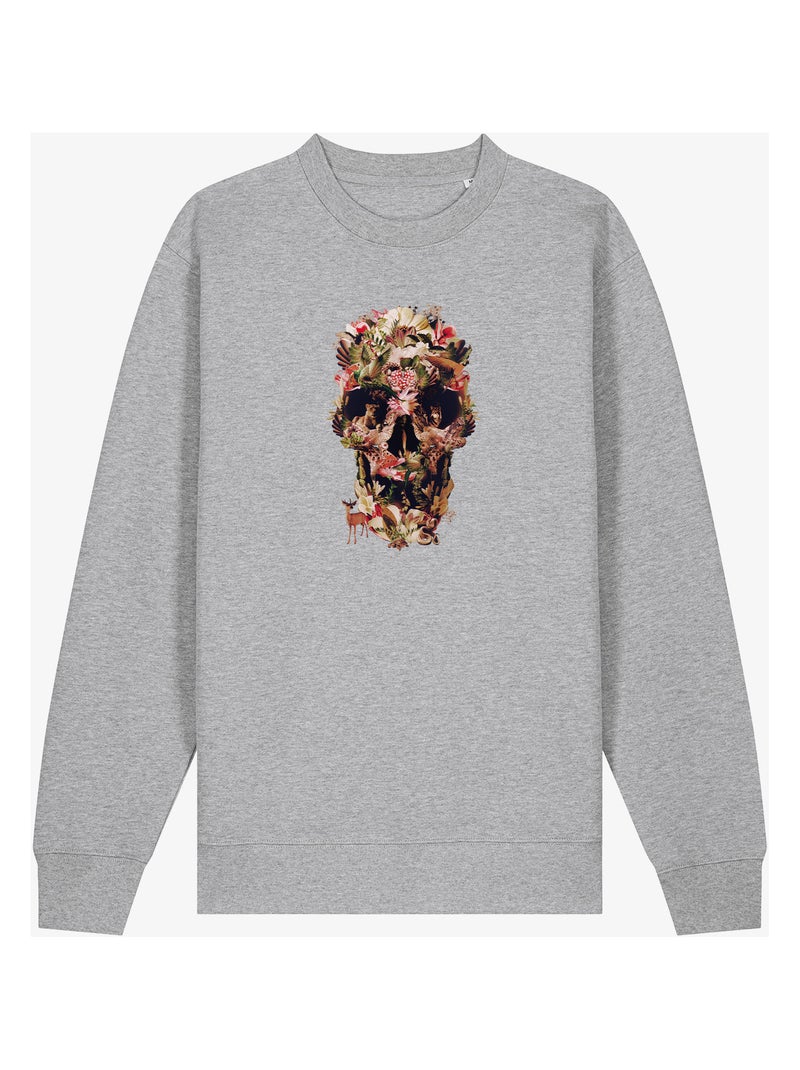 Sweat Homme - JUNGLE SKULL Gris chiné - Kiabi