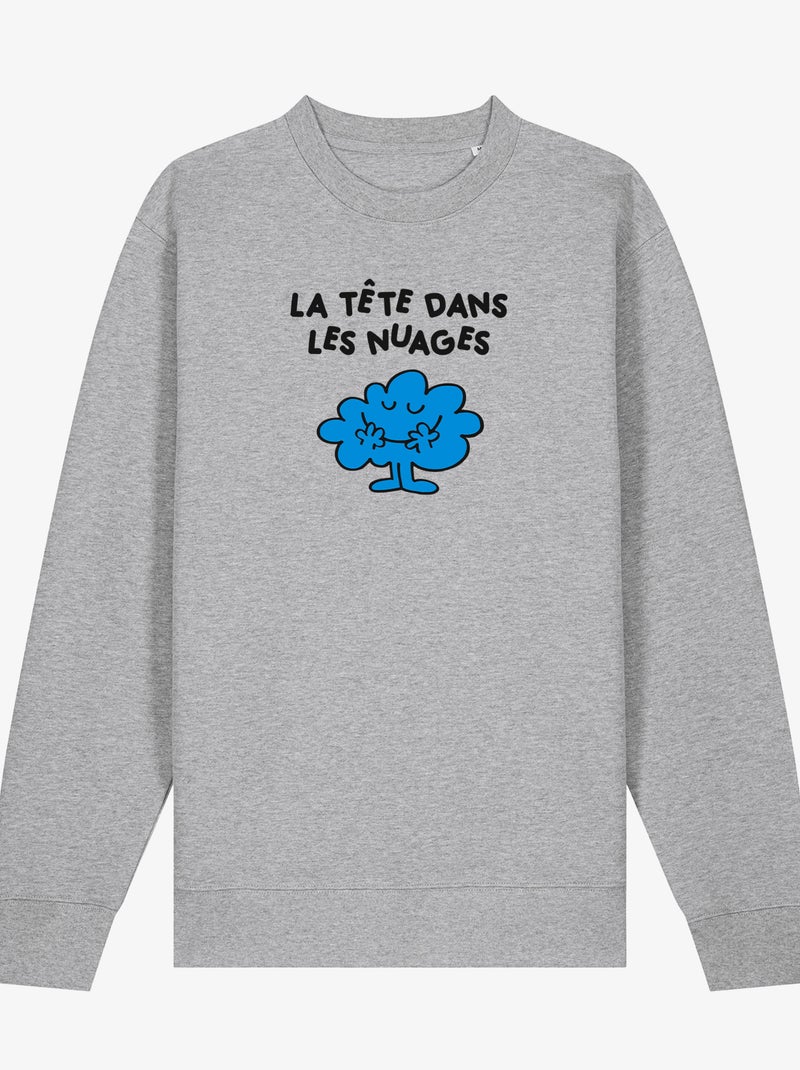 Sweat Homme - LA TETE DANS LES NUAGES 2 Gris chiné - Kiabi