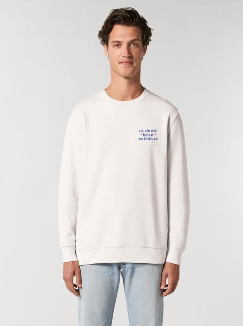 Sweat Homme - LA VIE EST BELLE EN FAMILLE COEUR - Kiabi