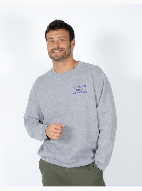 Sweat Homme - LA VIE EST BELLE EN FAMILLE COEUR - Kiabi