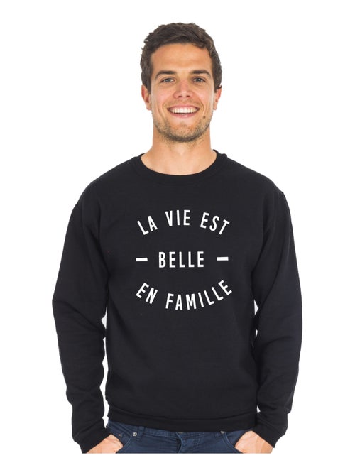 Sweat Homme - LA VIE EST BELLE EN FAMILLE - Kiabi