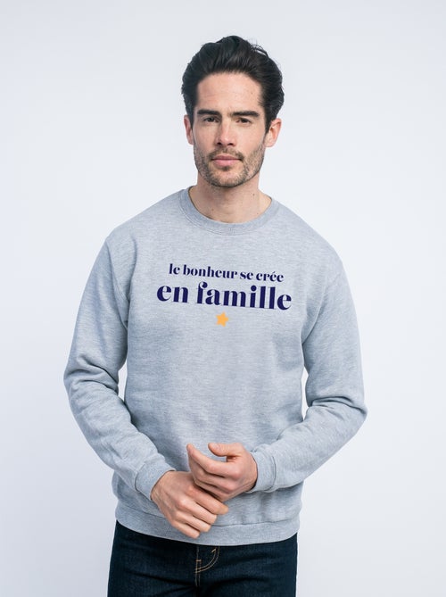 Sweat Homme - LE BONHEUR SE CRÉE EN FAMILLE - Kiabi