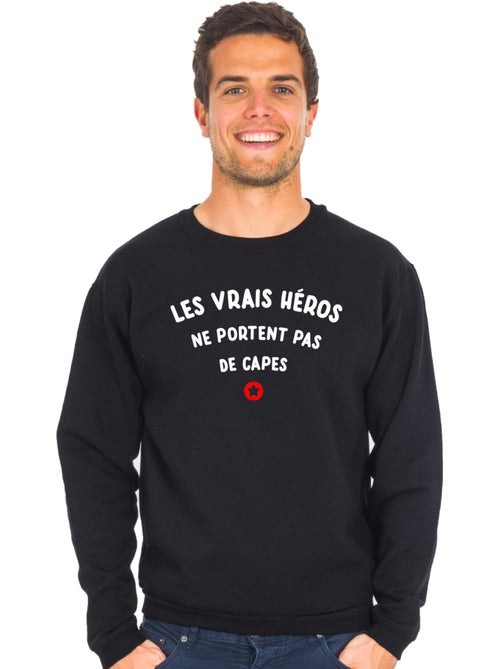 Sweat Homme - LES VRAIS HEROS NE PORTENT PAS DE CAPES - Kiabi