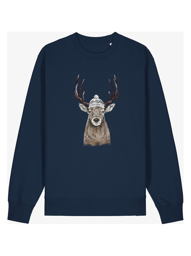 Sweat Homme - LET'S GO OUTSIDE Bleu marine - Kiabi