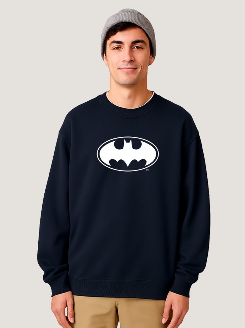 Sweat Homme - LOGO BATMAN WHITE Bleu marine - Kiabi