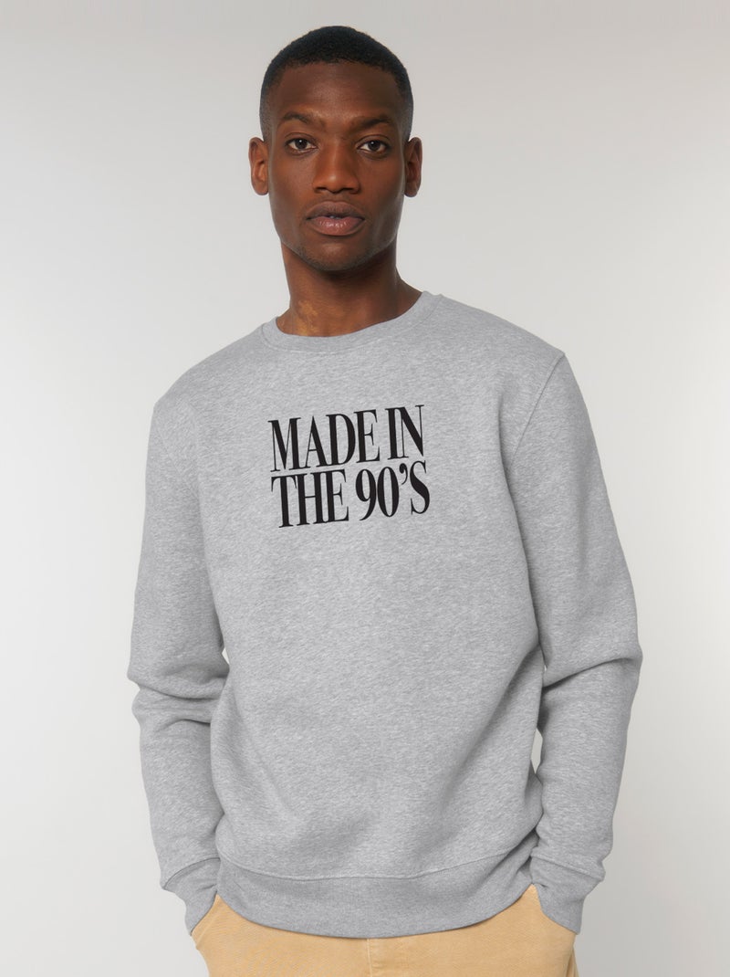 Sweat Homme - MADE IN THE 90 S Gris chiné - Kiabi