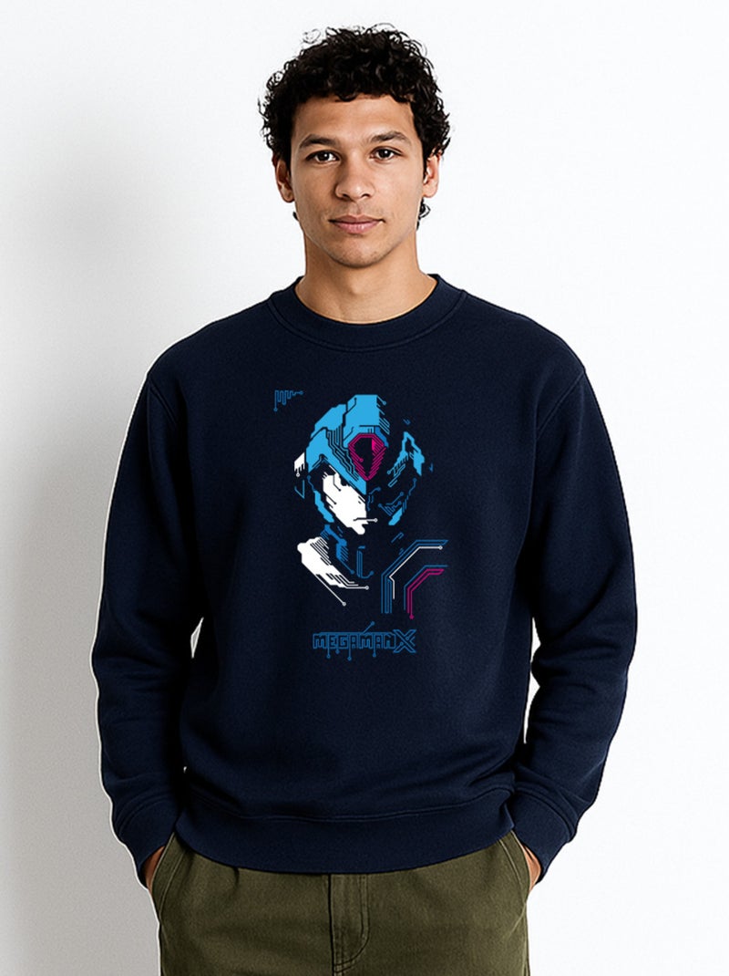 Sweat Homme - MEGAMAN 8 Bleu marine - Kiabi