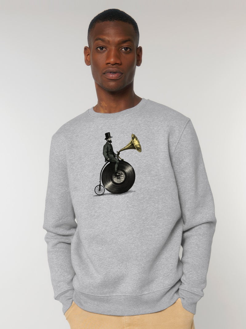 Sweat Homme - MUSIC MAN Gris chiné - Kiabi