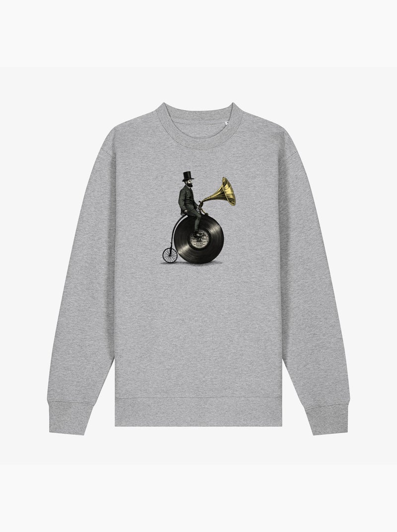 Sweat Homme - MUSIC MAN Gris chiné - Kiabi