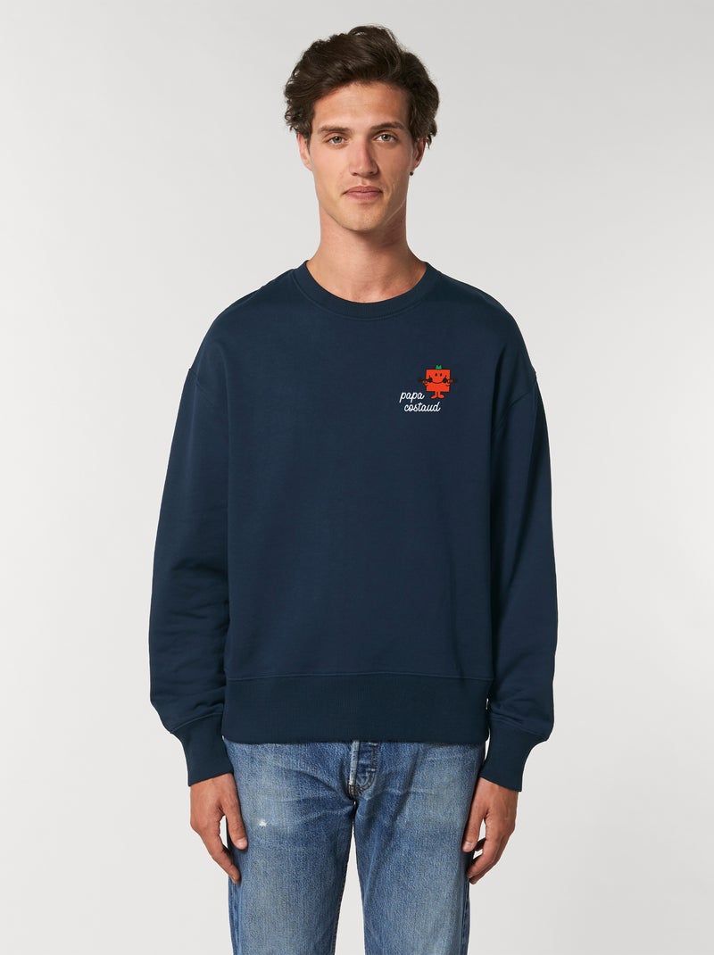 Sweat Homme - PAPA COSTAUD COEUR Bleu marine - Kiabi