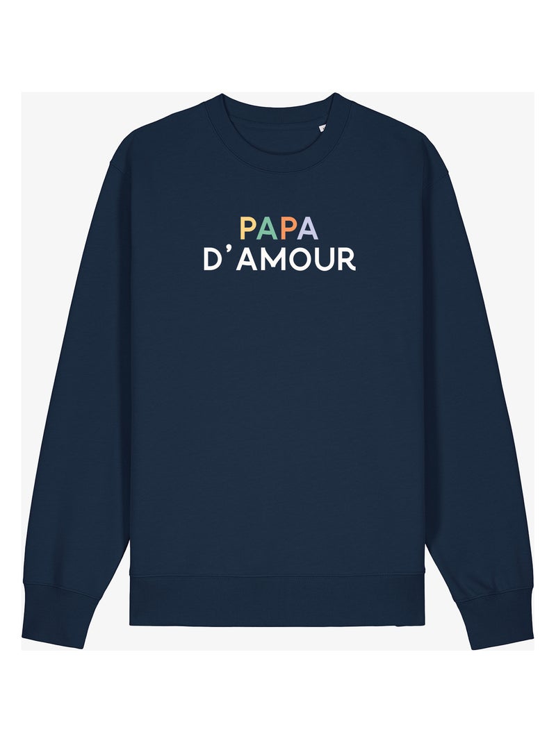 Sweat Homme - PAPA D'AMOUR COLORÉ Bleu marine - Kiabi