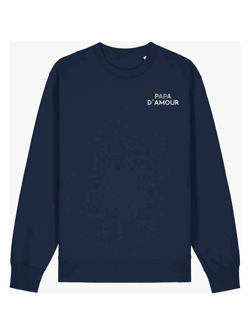 Sweat Homme - PAPA D'AMOUR COLORÉ CŒUR Bleu marine - Kiabi