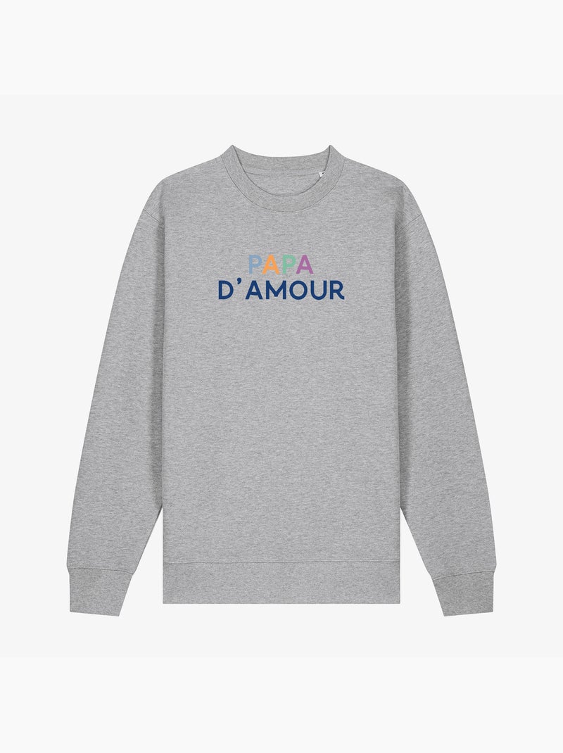 Sweat Homme - PAPA D'AMOUR COLORÉ Gris chiné - Kiabi