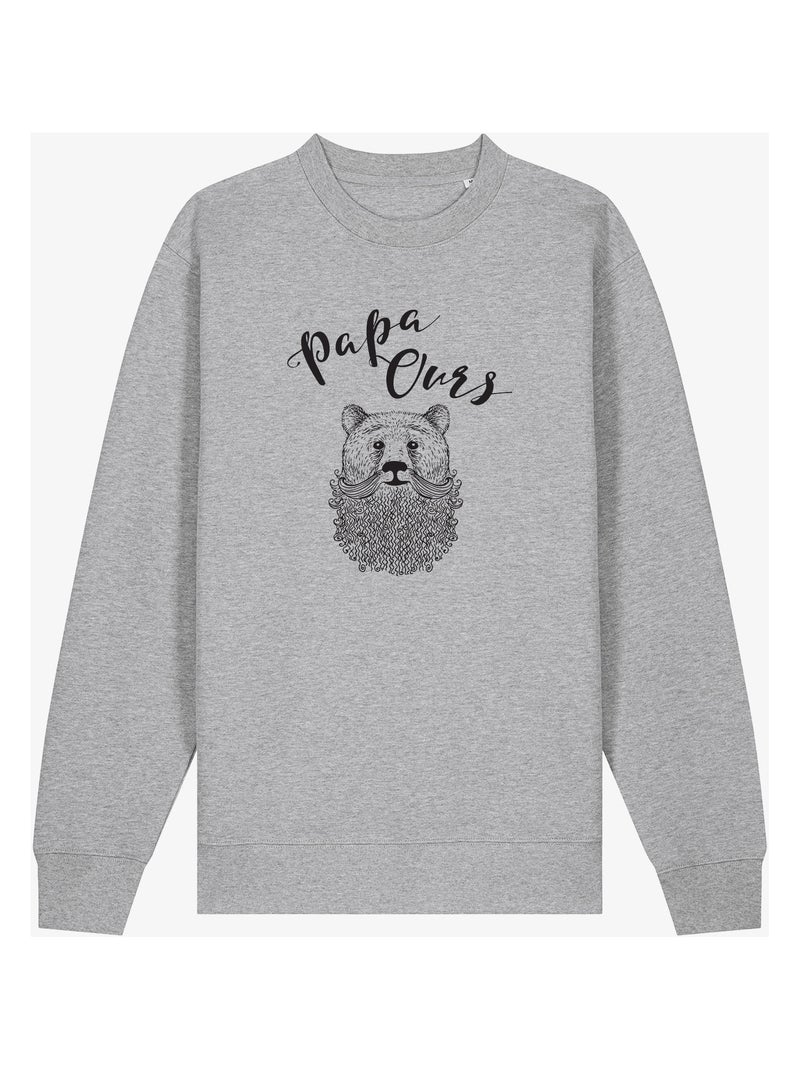 Sweat homme - papa ours - noël Gris chiné - Kiabi