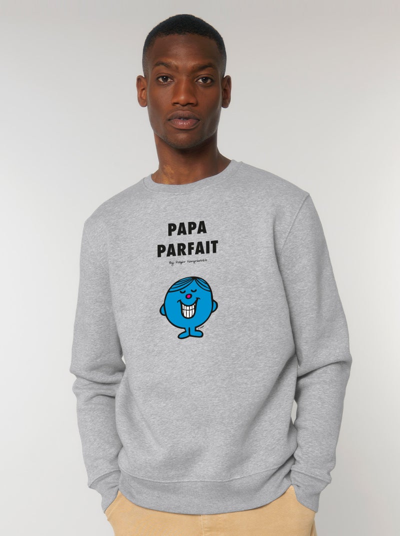 Sweat Homme - PAPA PARFAIT 2 Gris chiné - Kiabi