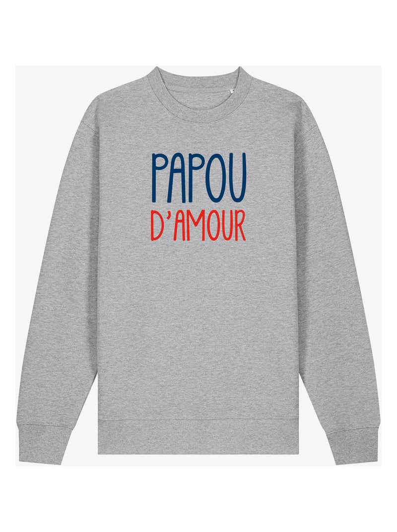 Sweat Homme - PAPOU D'AMOUR Gris chiné - Kiabi
