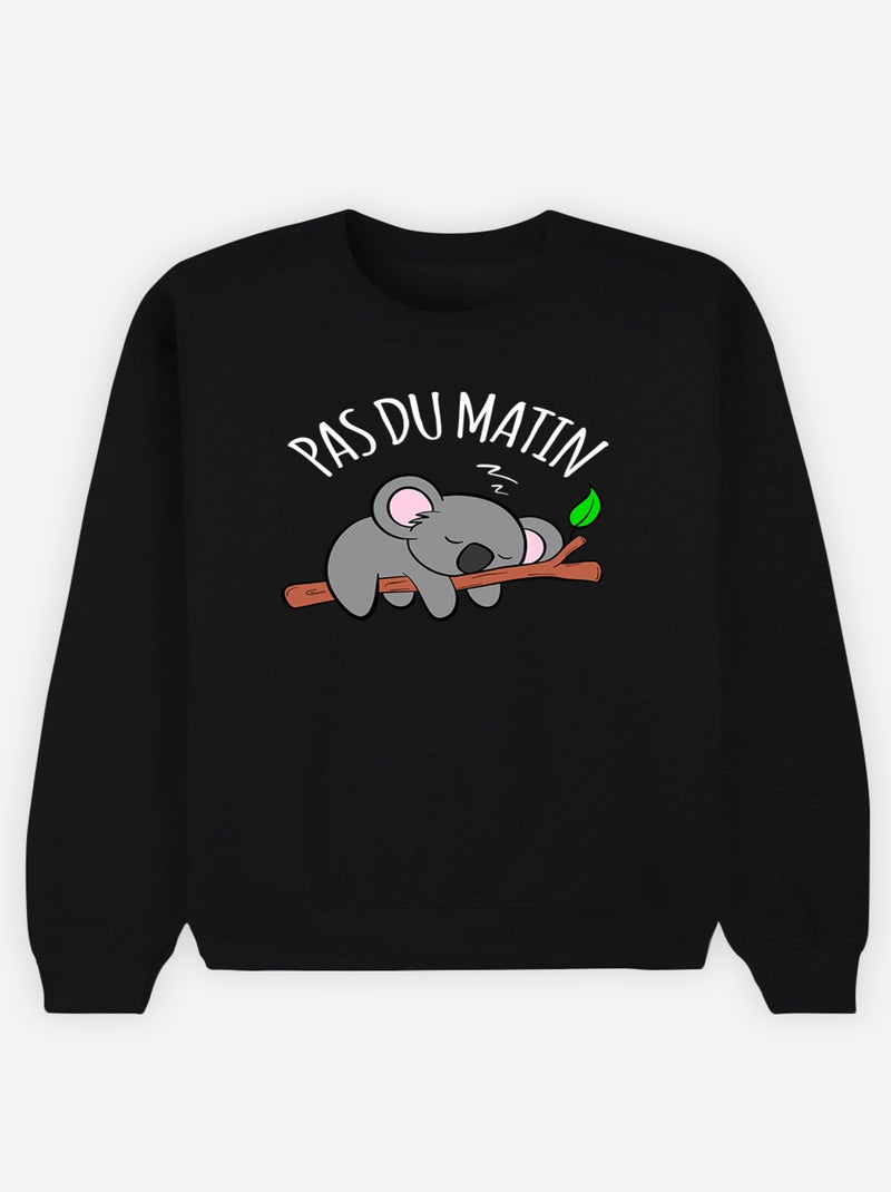Sweat Homme - PAS DU MATIN Noir - Kiabi