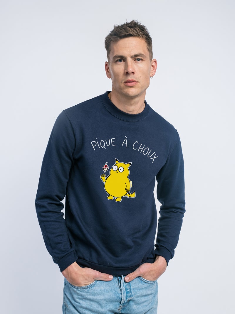 Sweat Homme - PIQUE À CHOUX Bleu marine - Kiabi