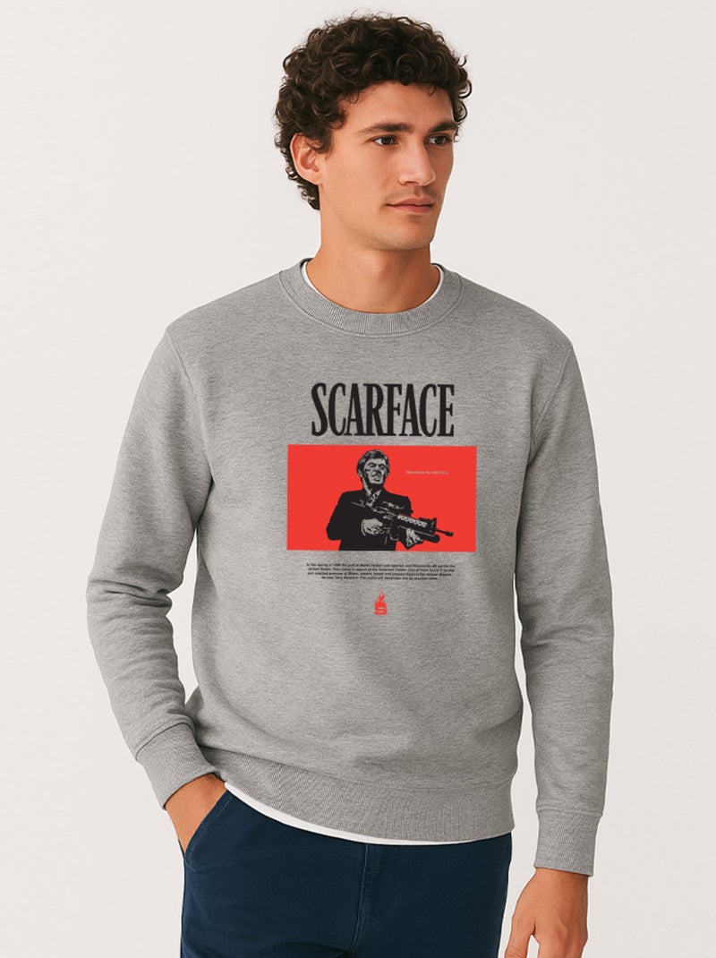 Sweat Homme - SCARFACE 1 Gris chiné - Kiabi