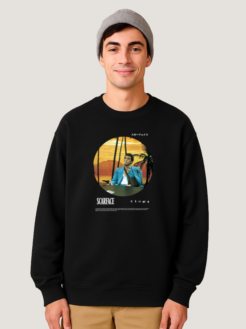Sweat Homme - SCARFACE 10 JAP Noir - Kiabi