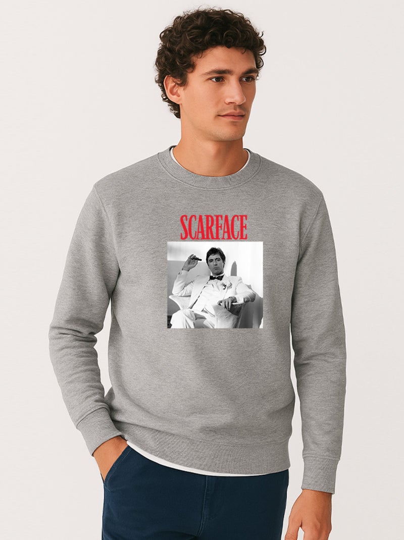 Sweat Homme - SCARFACE 11 Gris chiné - Kiabi