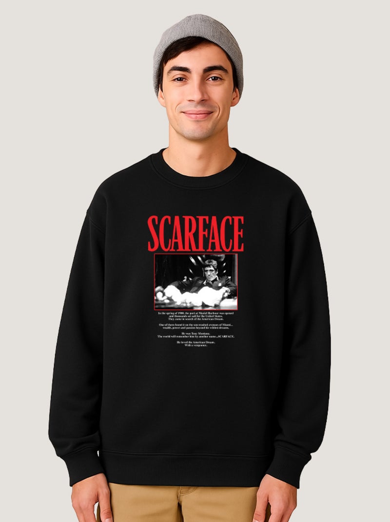Sweat Homme - SCARFACE 9 Noir - Kiabi