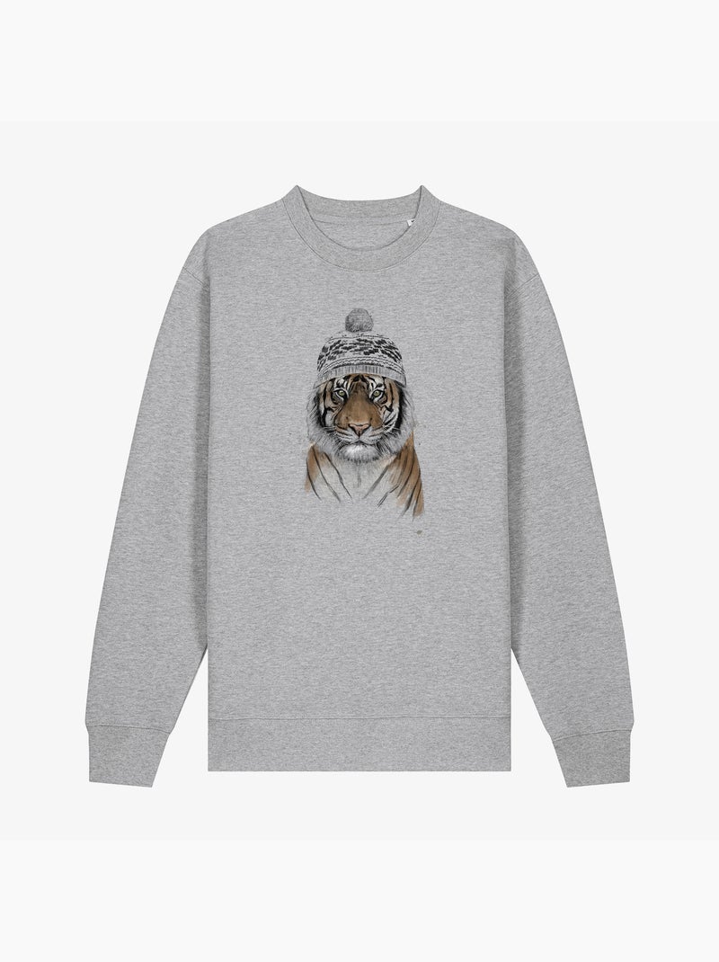 Sweat Homme - SIBERIAN TIGER Gris chiné - Kiabi
