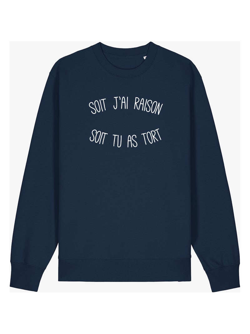 Sweat Homme - SOIT J'AI RAISON SOIT TU AS TORT Bleu marine - Kiabi