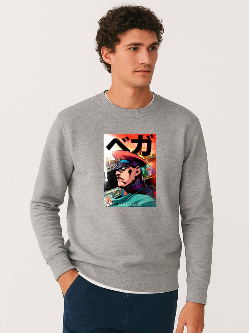Sweat Homme - STREET FIGHTER 2 Gris chiné - Kiabi