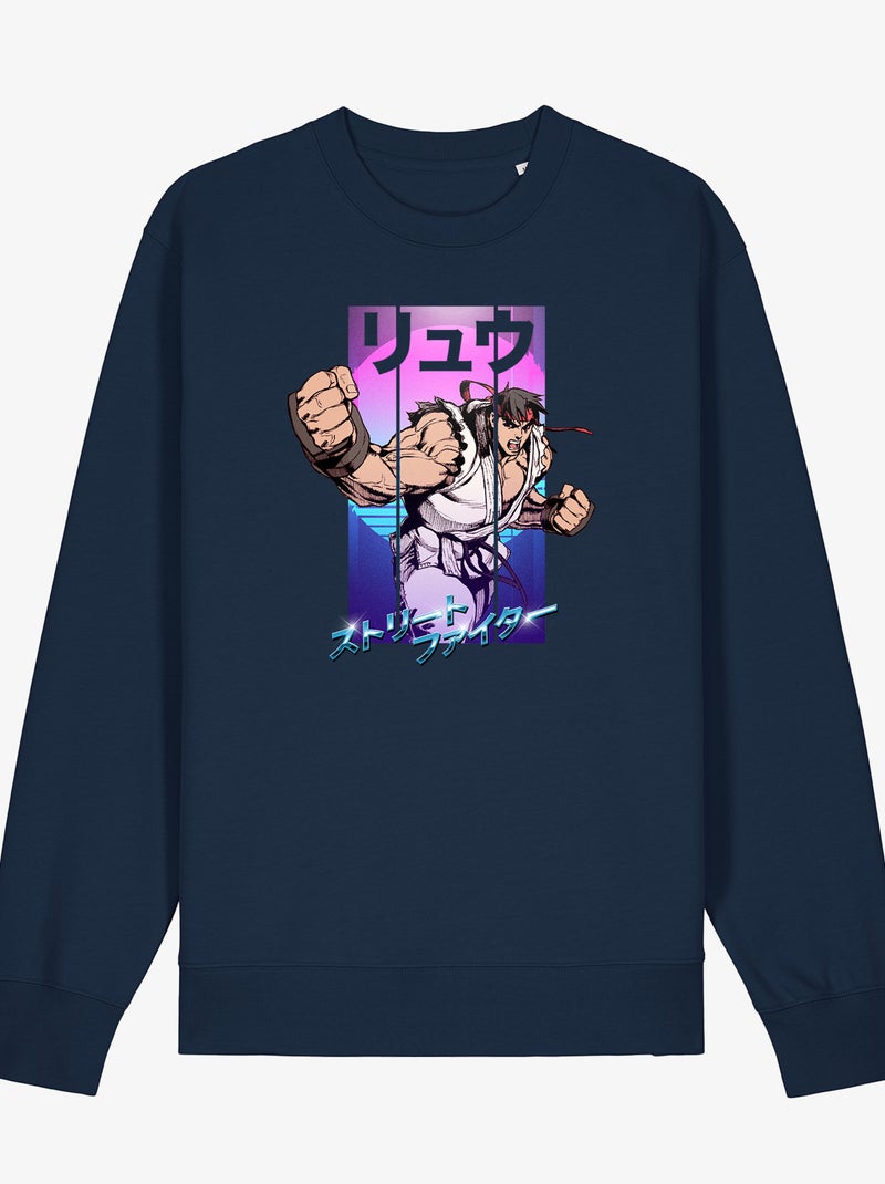 Sweat Homme - STREET FIGHTER 3 Bleu marine - Kiabi