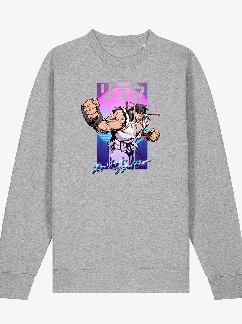 Sweat Homme - STREET FIGHTER 3 Gris chiné - Kiabi