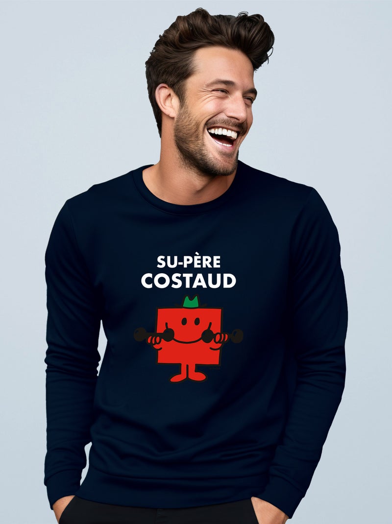 Sweat Homme - SU PERE COSTAUD Bleu marine - Kiabi