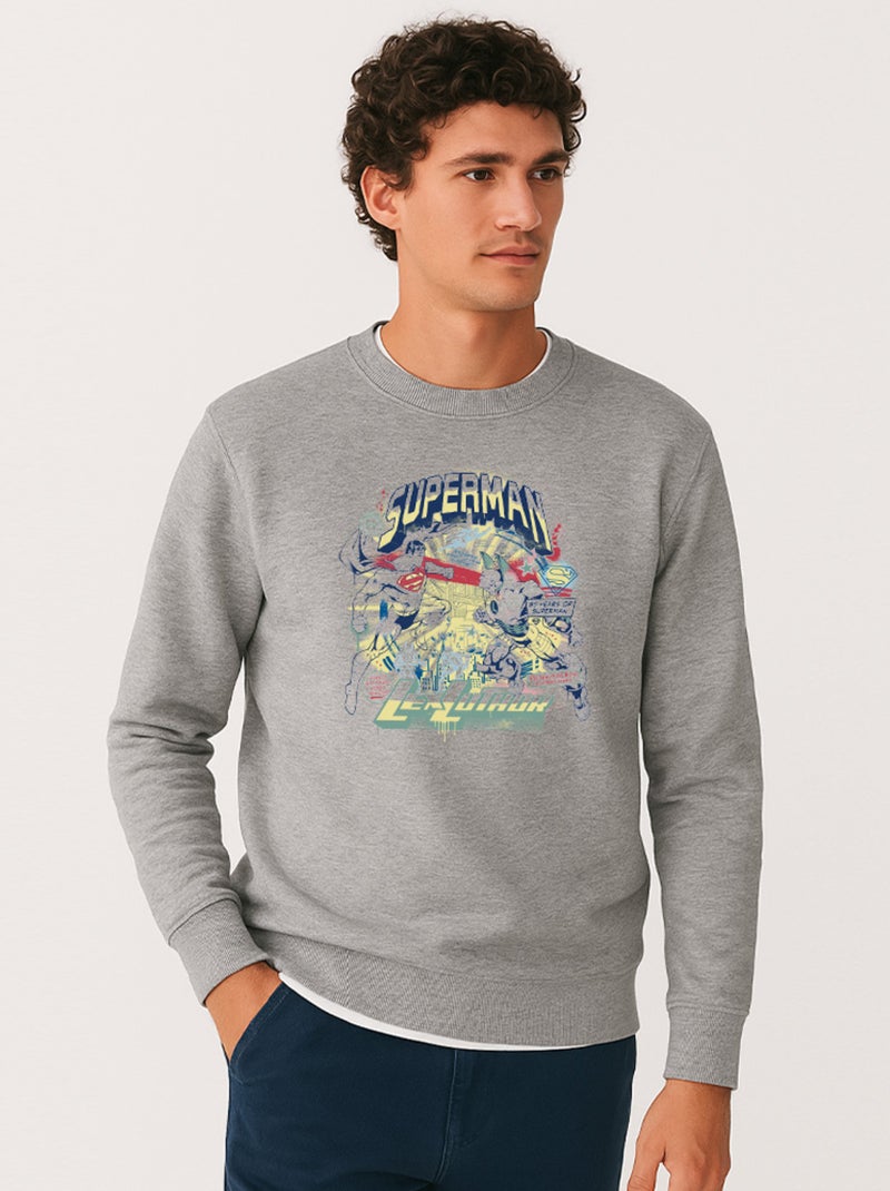 Sweat Homme - SUPERMAN LEX LUTHOR Gris chiné - Kiabi