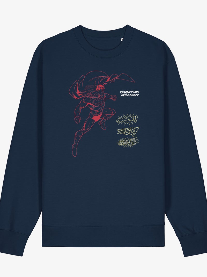 Sweat Homme - SUPERMAN SMACK THUD KKRASH Bleu marine - Kiabi