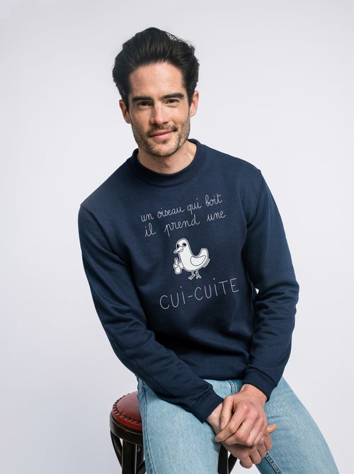 Sweat Homme - UN OISEAU QUI BOIT IL PREND UNE CUI-CUITE - Kiabi