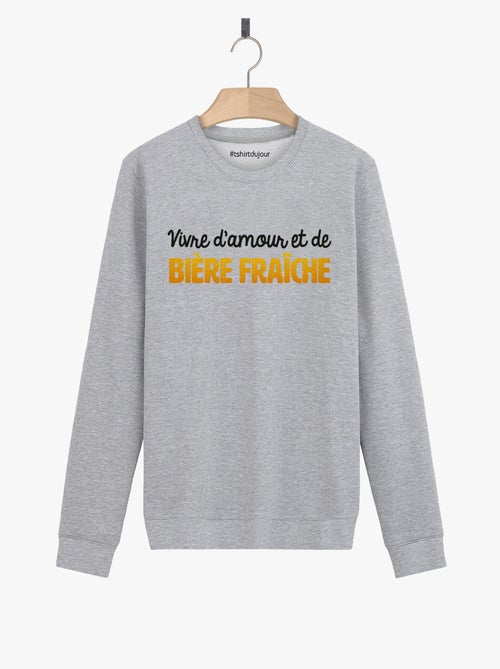 Sweat Homme - VIVRE D'AMOUR ET DE BIERE FRAICHE - Kiabi