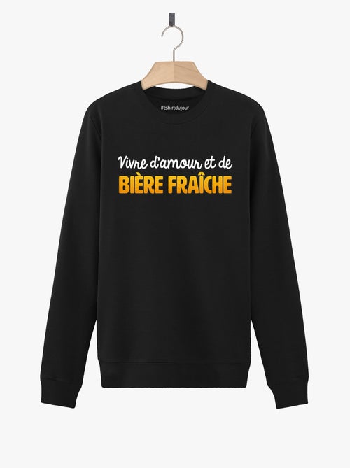 Sweat Homme - VIVRE D'AMOUR ET DE BIERE FRAICHE - Kiabi
