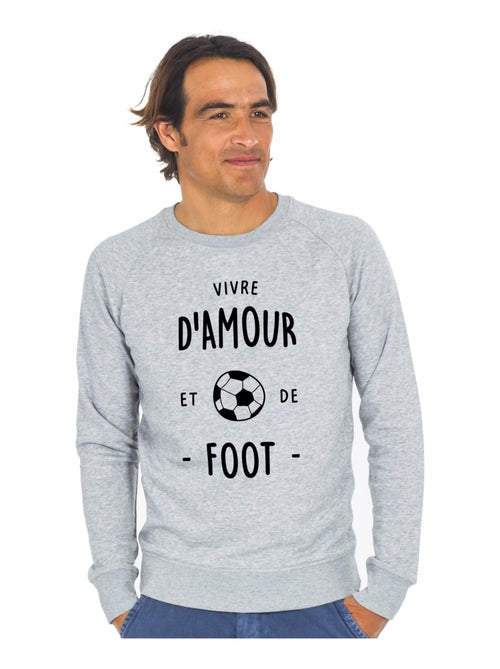 Sweat Homme - VIVRE D'AMOUR ET DE FOOT - Kiabi