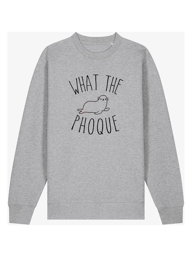 Sweat Homme - WHAT THE PHOQUE Gris chiné - Kiabi
