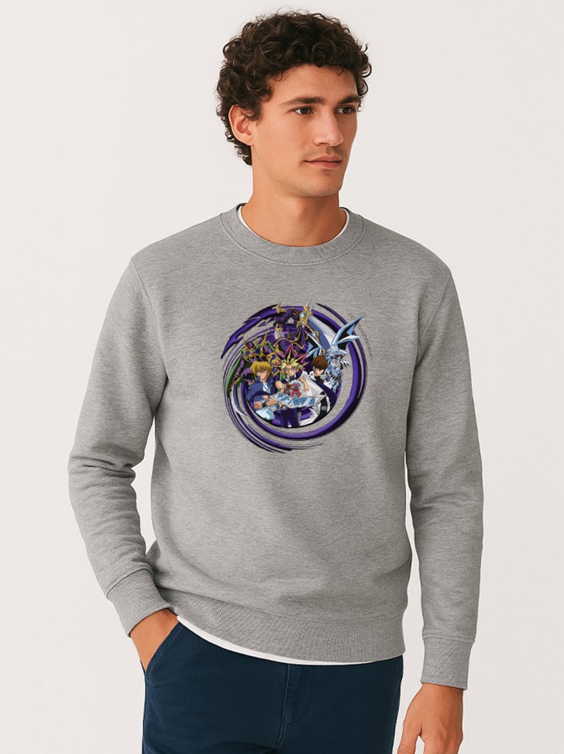 Sweat Homme - YU GI OH 3 Gris chiné - Kiabi