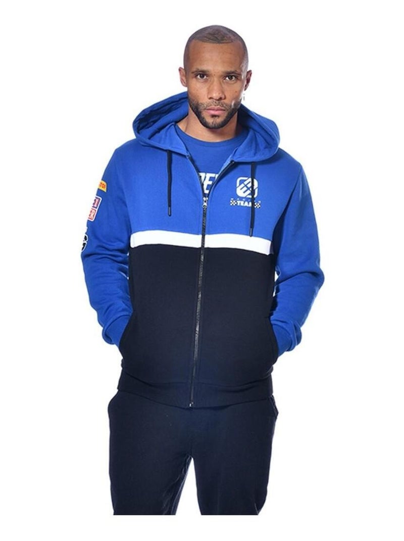 Sweat homme à capuche avec zip Collection Racing Freegun Bleu - Kiabi