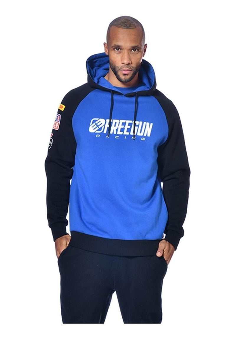 Sweat homme à capuche Collection Racing Freegun Bleu - Kiabi