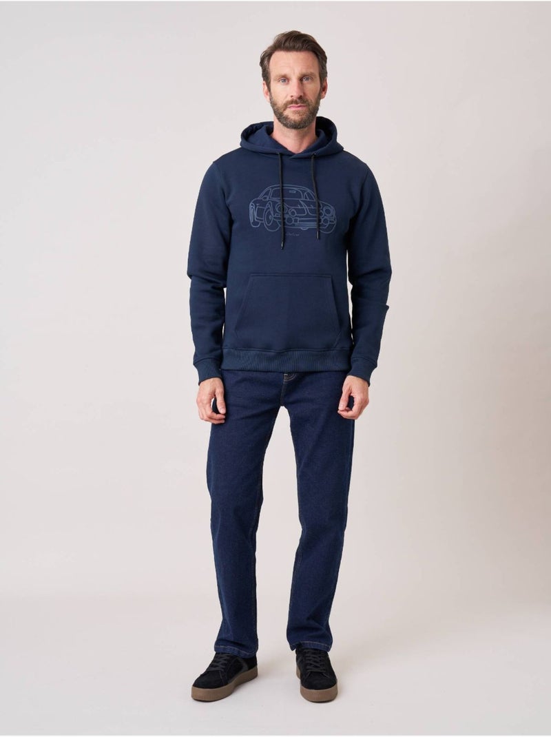 Sweat homme avec imprimé graphique voiture 'deeluxe' Bleu marine - Kiabi