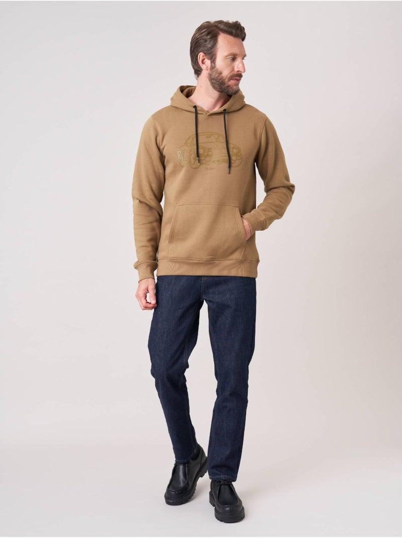 Sweat homme avec imprimé graphique voiture 'deeluxe' Marron cappuccino - Kiabi