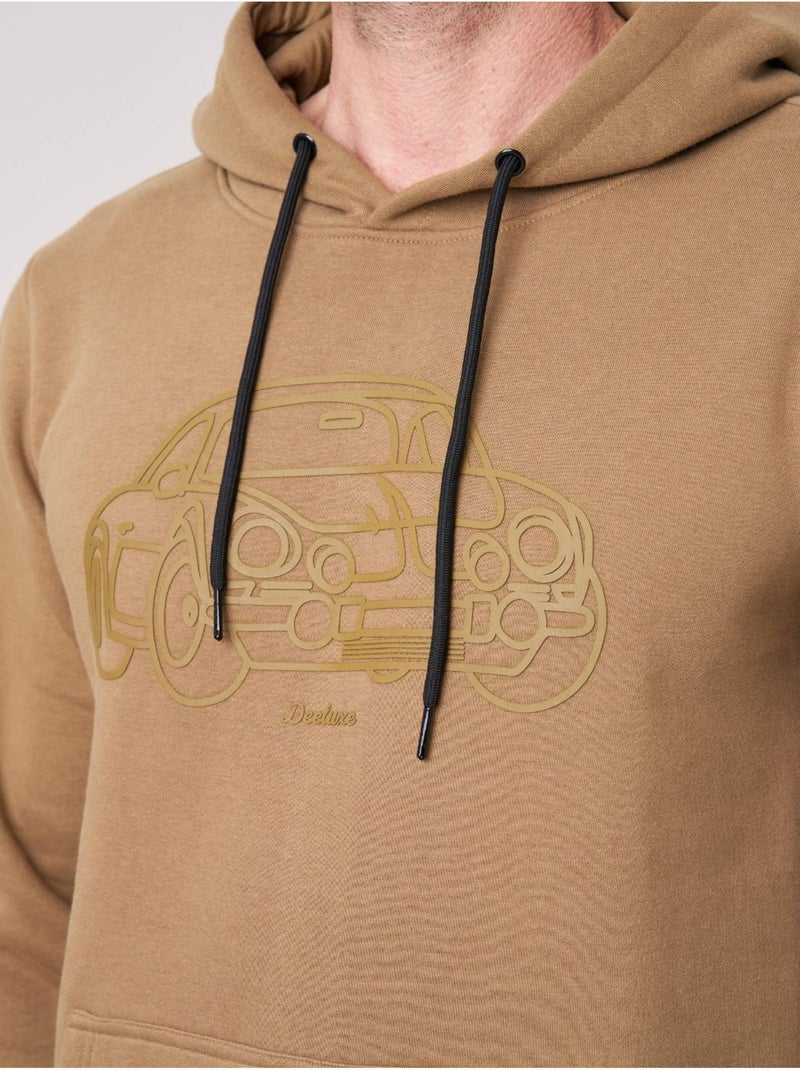 Sweat homme avec imprimé graphique voiture 'deeluxe' Marron cappuccino - Kiabi