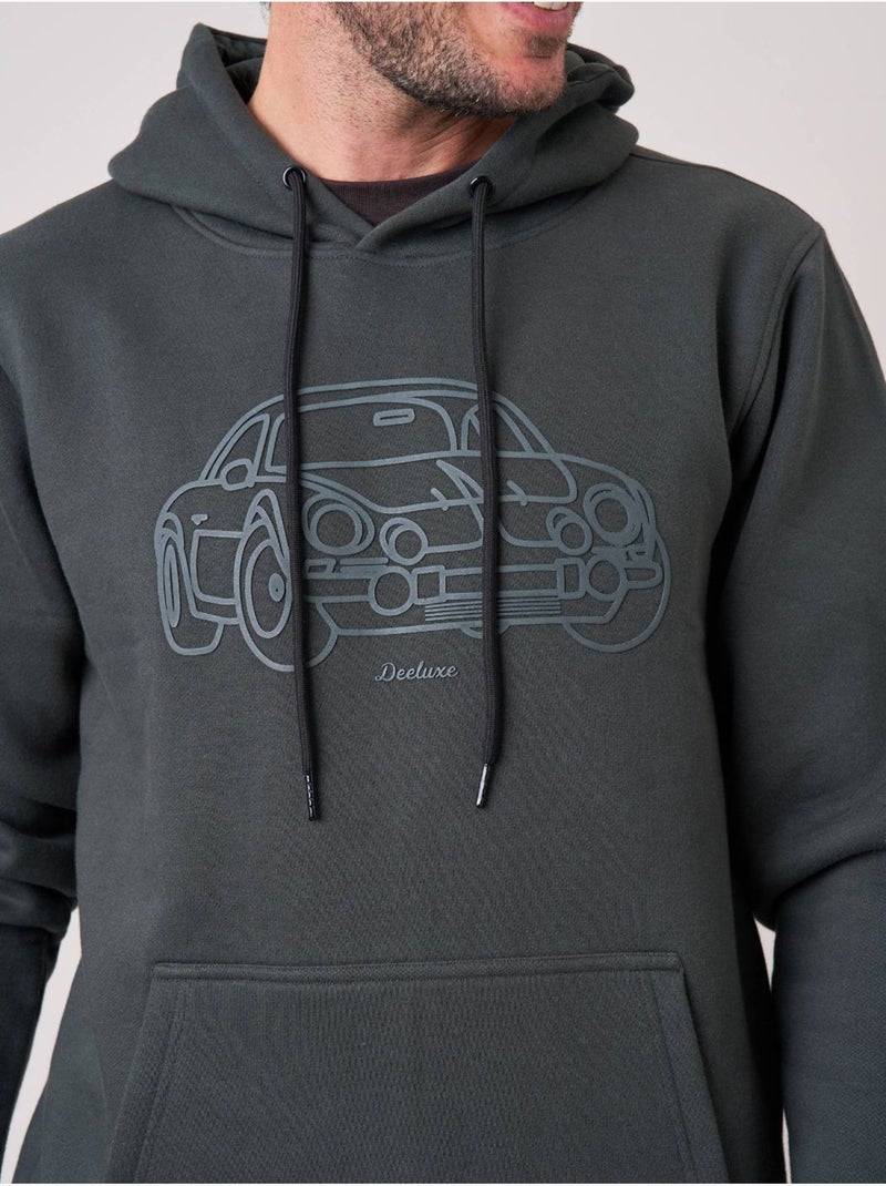 Sweat homme avec imprimé graphique voiture 'deeluxe' Vert foncé - Kiabi