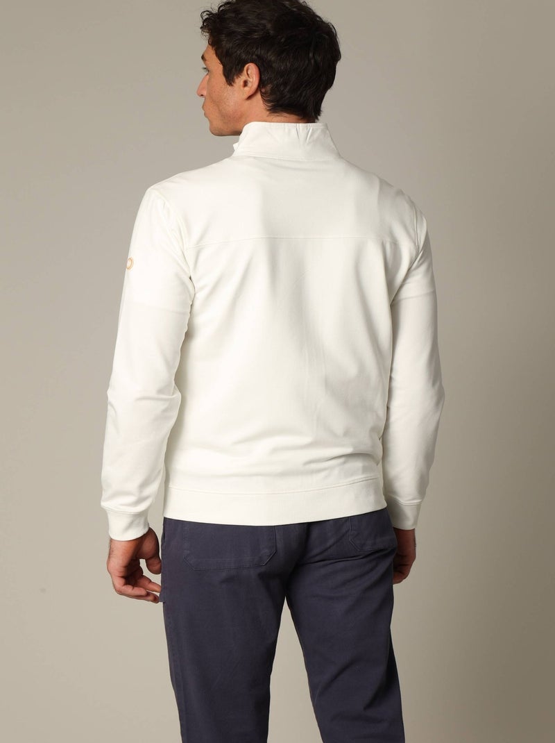 Sweat homme coupe classique avec col montant zippé 'Deeluxe' Ecru - Kiabi